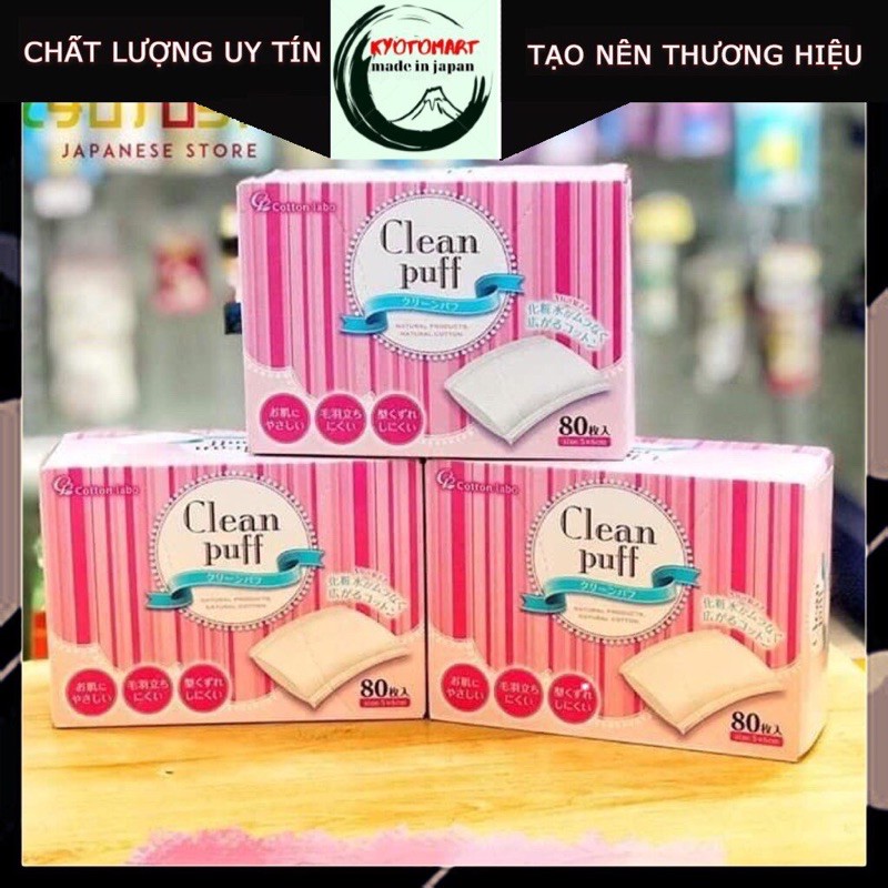 Bông Tẩy Trang Clean Puff Nhật Bản 80 miếng