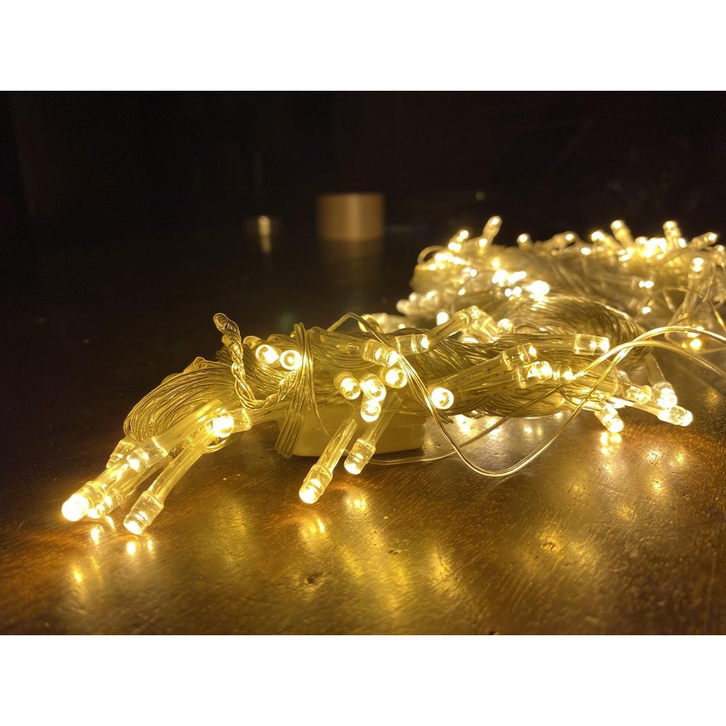 Cắm Điện - Dây Đèn Led Trang Trí Không Chớp Nháy 8M 50 Bóng Đèn Đom Đóm Vàng Nắng Fairy Light Trang Trí Nhà Cửa