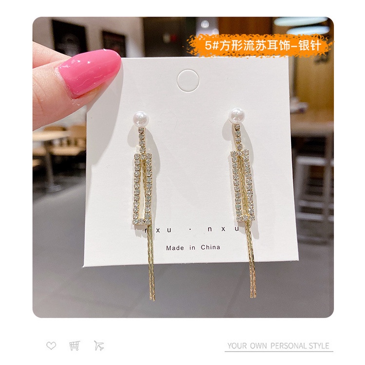 Bông Tai Mạ Bạc 925 Thiết Kế Tua Rua Phong Cách retro Hàn Quốc Xinh Xắn Thời Trang Cho Nữ