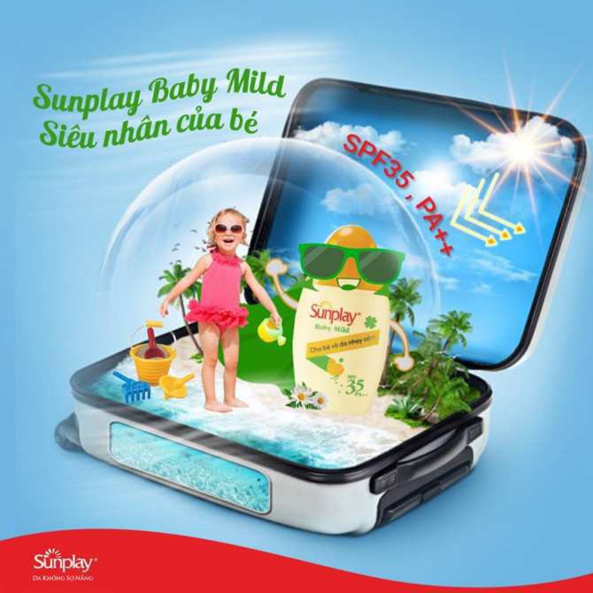 Sữa chống nắng cho bé và da nhạy cảm Sunplay Baby Mild SPF 35, PA++ 30g