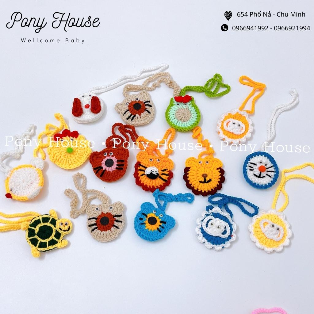 Túi Đựng Tỏi Cho Bé Đeo Tránh Vía - Túi Len Đựng Tỏi Hình Gấu, Hoa Quả Cho Bé Sơ Sinh