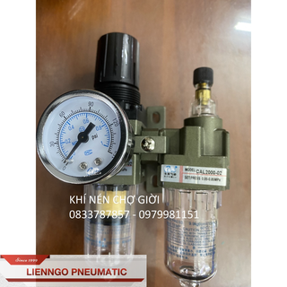 Bộ lọc khí + lọc dầu lọc tách nước nén khí cao cấp kèm đồng hồ kiểu smc nhật