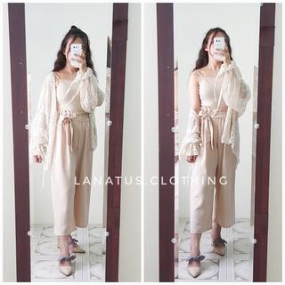[CÓ ẢNH THẬT] Quần culottes dáng dài thắt nơ