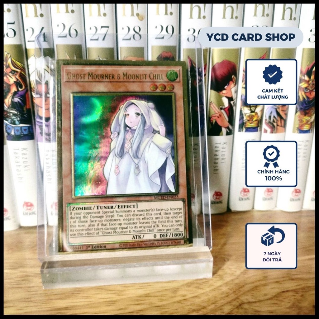 Thẻ bài yugioh chính hãng Ghost Mourner & Moonlit Chill – Premium Gold Rare