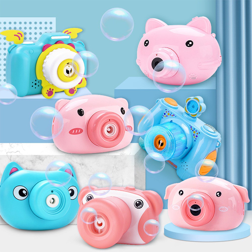 Đồ Chơi Máy Ảnh Thổi Bong Bóng Hình Heo Cho Bé