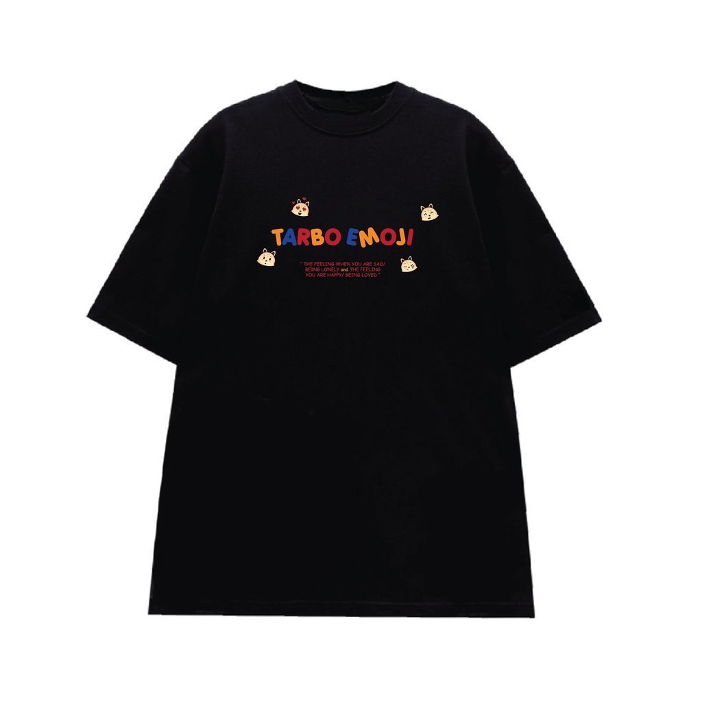 Áo thun cotton EMOJI tay ngắn, dáng rộng lamo