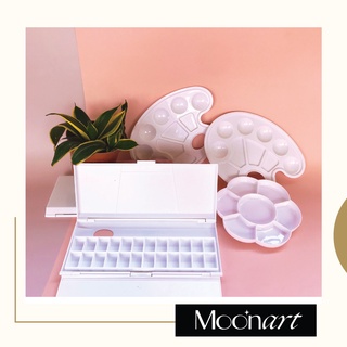 Khay Pha Màu, Palette Đôi, Palette Hoa, Palette Oval Maries chính hãng, bảng pha màu tiện lợi, dễ dùng - Moonart