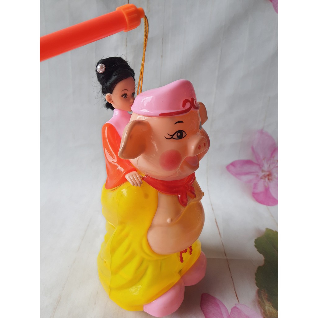 Đèn Lồng Trung Thu Bát Giới Cõng Hằng Nga Loại To Có Nhạc Đèn