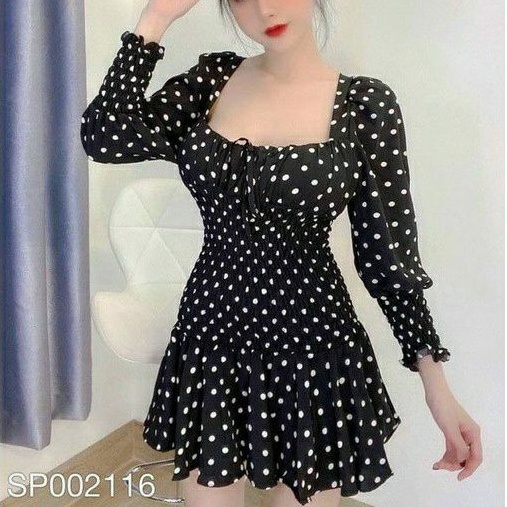 Đầm Bi "Bigsize" Nhún Eo