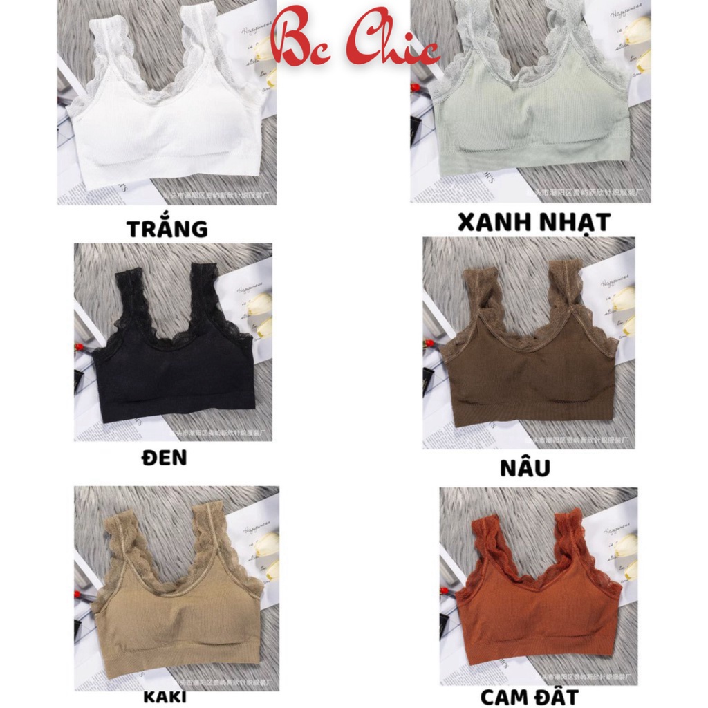 Áo Bra Nữ , Áo Lót Nữ gân tăm dây viền ren bèo nâng ngực gợi cảm BC_CHIC LINGERIE