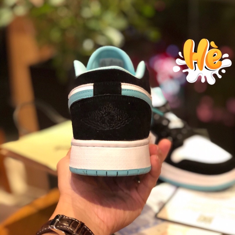 [ CHIU Sneaker ] Giày thể thao Sneaker jd1 cổ thấp xanh Ngọc jordan1 low da thật