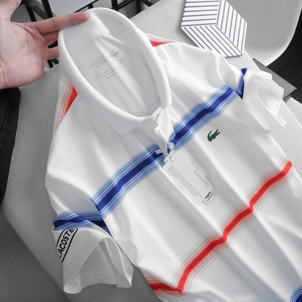 Áo Thun Polo Lacoste Phối sọc kẻ - VNXK