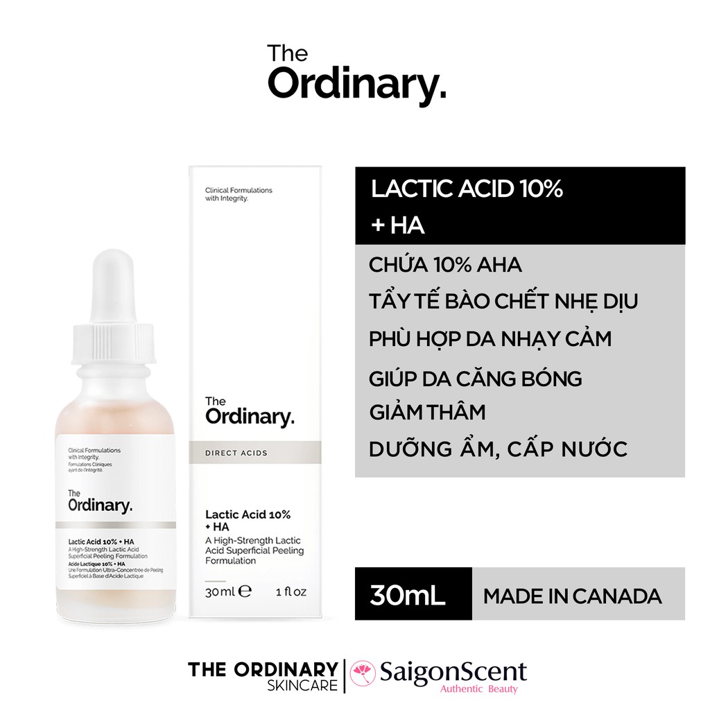 Tinh chất tẩy tế bào chết The Ordinary Lactic Acid 10% + HA ( 30mL )