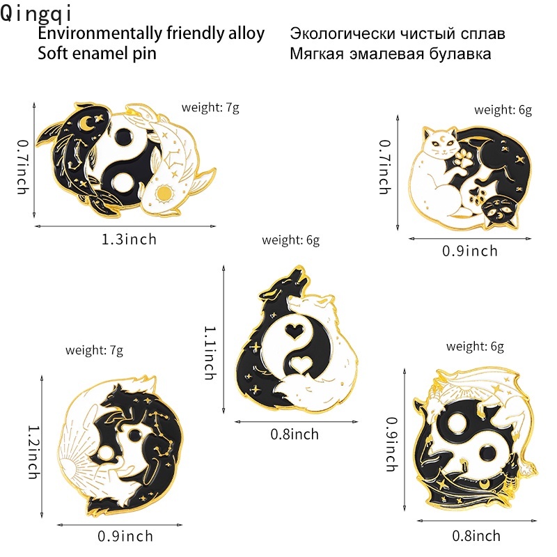 Ghim cài áo Miss Zoe hình mèo ôm cá hoạt hình dễ thương