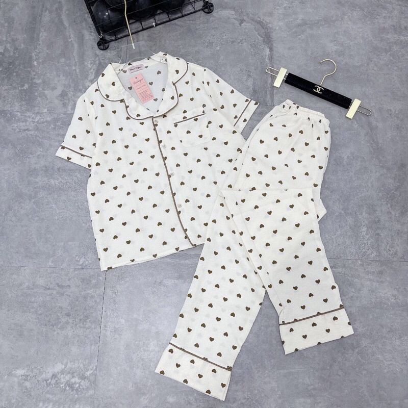 Bộ Pyjama chất đũi xốp, chất mềm mát, không xù  ảnh thật