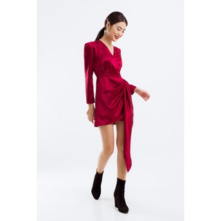 EDINI - D1213 Đầm vắt tà tay dài