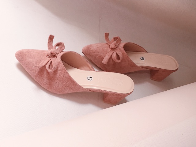 Mules hồng thời trang