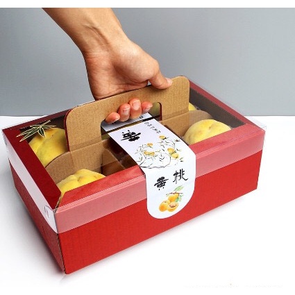 Hộp đựng quả bìa kraft chia ngăn có quai xách tiện dụng