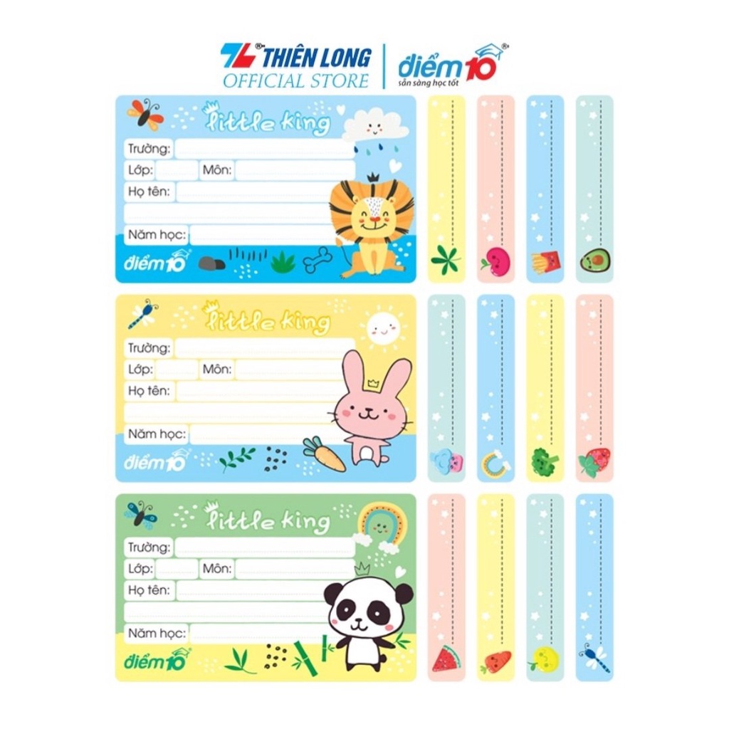 Nhãn vở Thiên Long Điểm 10 TP-NBL005  hàng có kiểm tra chất lượng và an toàn