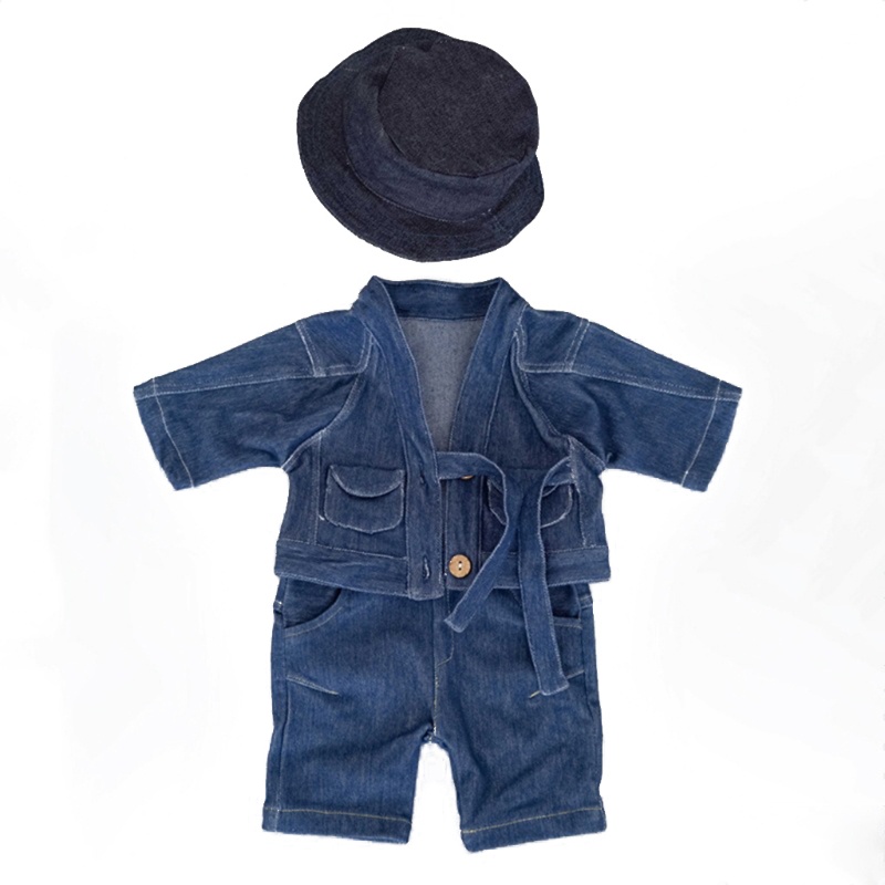 Bộ Áo Liền Quần + Quần Sooc + Mũ Beanie Dùng Chụp Ảnh Cho Bé Sơ Sinh