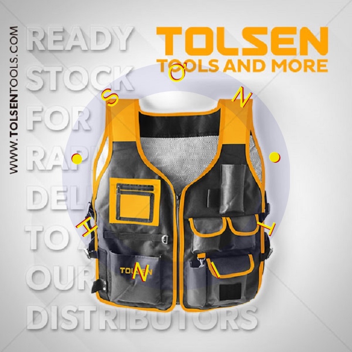 ÁO KHOÁC ĐỰNG DỤNG CỤ 510X600mm Tolsen 80130