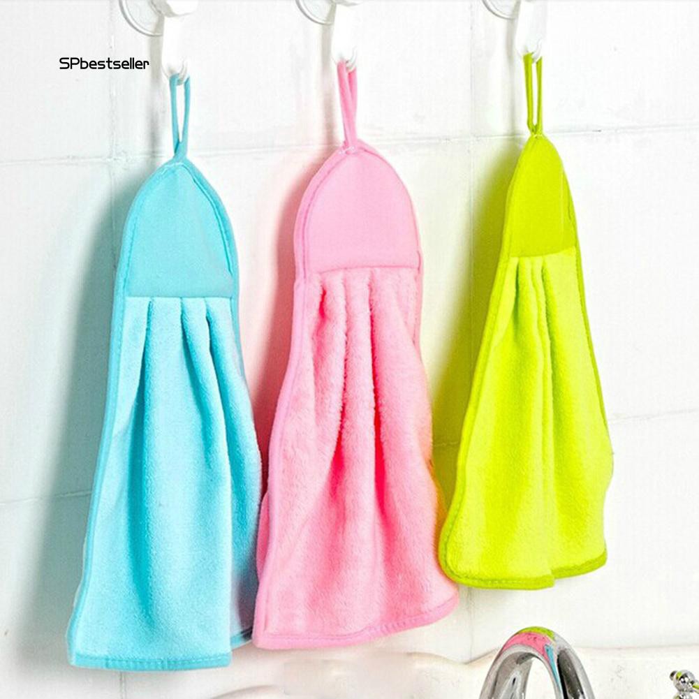 Khăn lau tay dạng treo tường chất liệu nhung san hô mềm mại thấm hút tốt