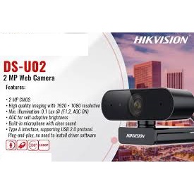 Webcam Máy Tính HIKVISION DS-U02 Full HD 1080P có mic chuyên dụng cho Livestream và Học và làm Online - Hàng chính hãng