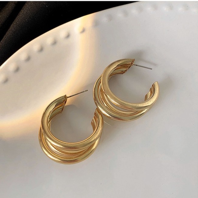 Bông Tai Đính Ngọc Trai Cao Cấp Phong Cách Baroque Hàn Quốc