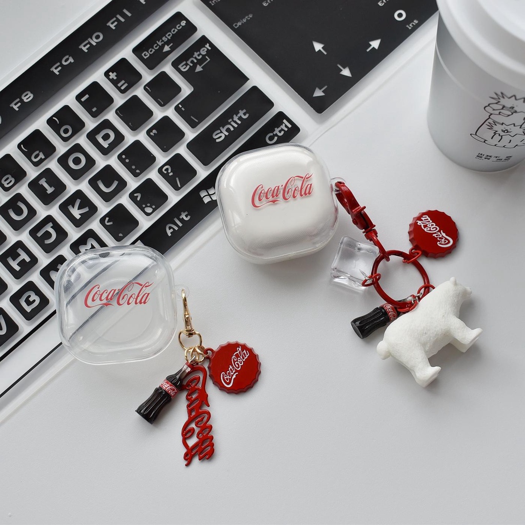 Vỏ Bảo Vệ Hộp Sạc Tai Nghe Bluetooth Không Dây Galaxy Buds Live / Buds 2 / Buds pro / Buds 2 pro Bằng Chất Liệu Tpu Silicone Mềm Trong Suốt Hình Coca Cola