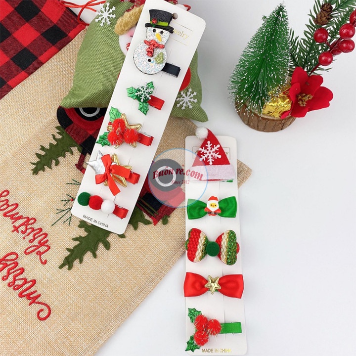 Set 5 kẹp tóc Giáng Sinh xinh xắn đáng yêu 01046