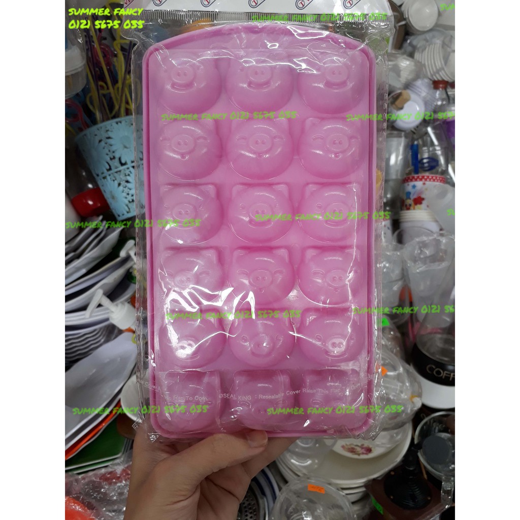 Khuôn rau câu mặt heo / Khay đá mặt heo - pig shaped ice tray