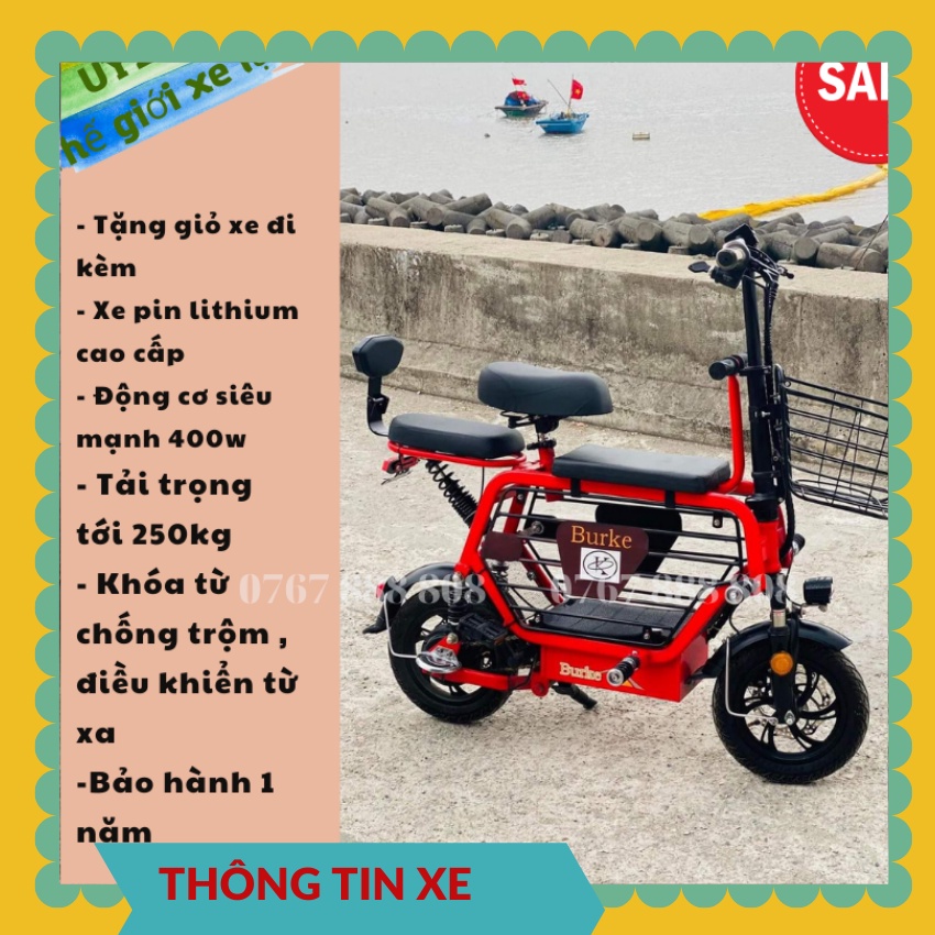 Xe điện Burke 2023 💥 💥 Pin lithium cao cấp - Hàng loại 1 - Có sẵn tại Hà Nội
