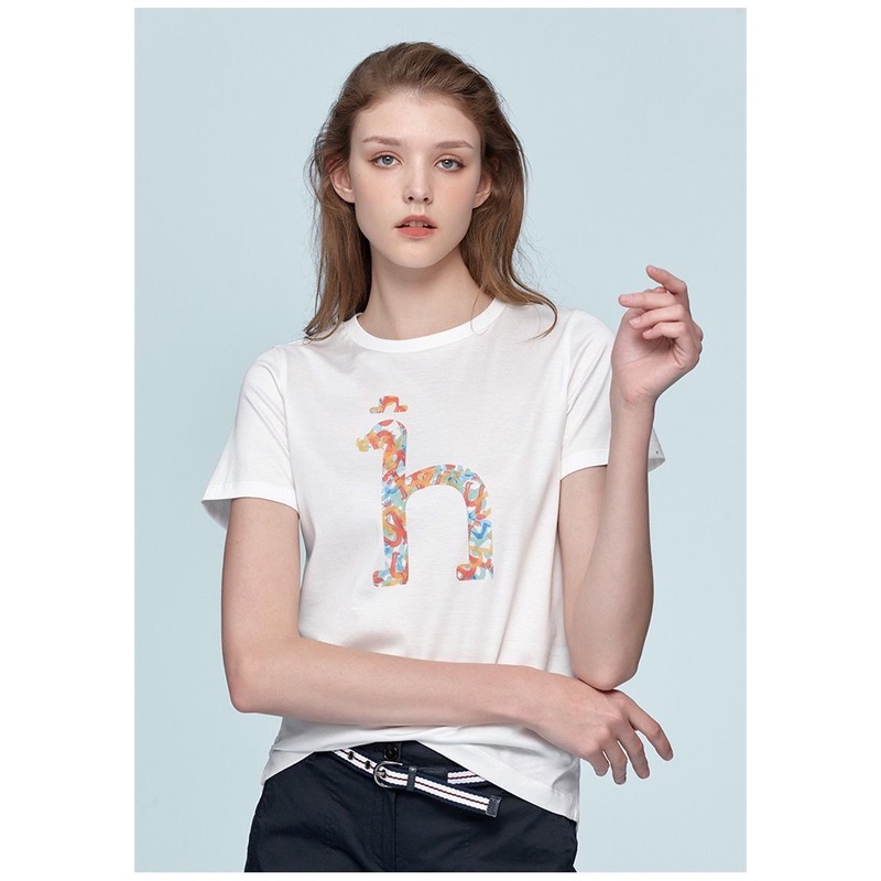 Áo Thun Cotton Ngắn Tay In logo Hazzys Thời Trang Cho Nữ