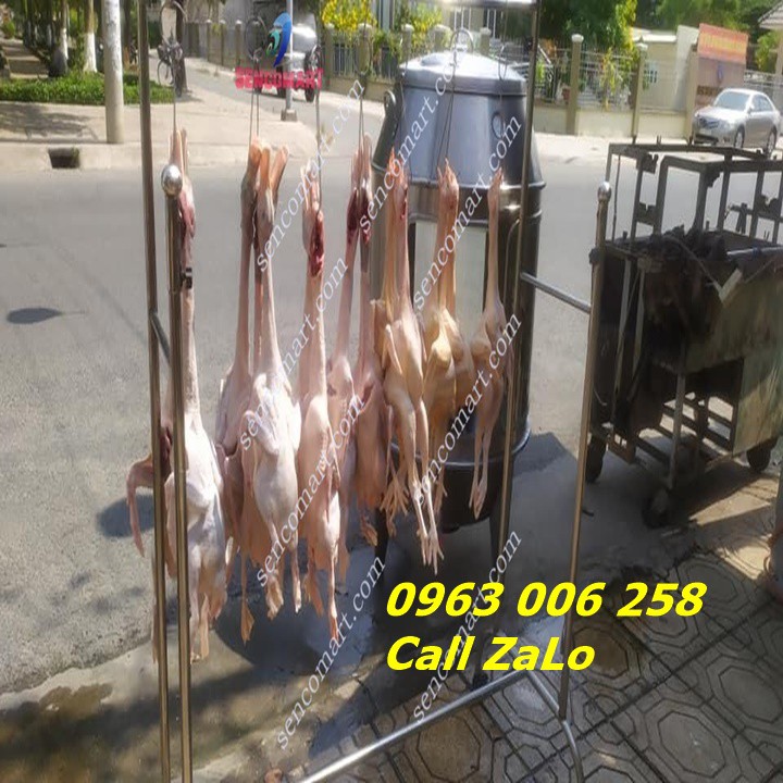 Lu quay gà vịt phi 90  - TK  090 - Thiết  kế INOX 2 lớp