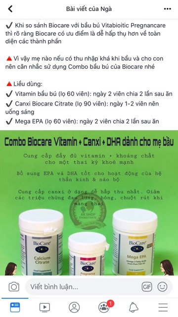 Combo bầu bú Biocare hàng chính hãng UK