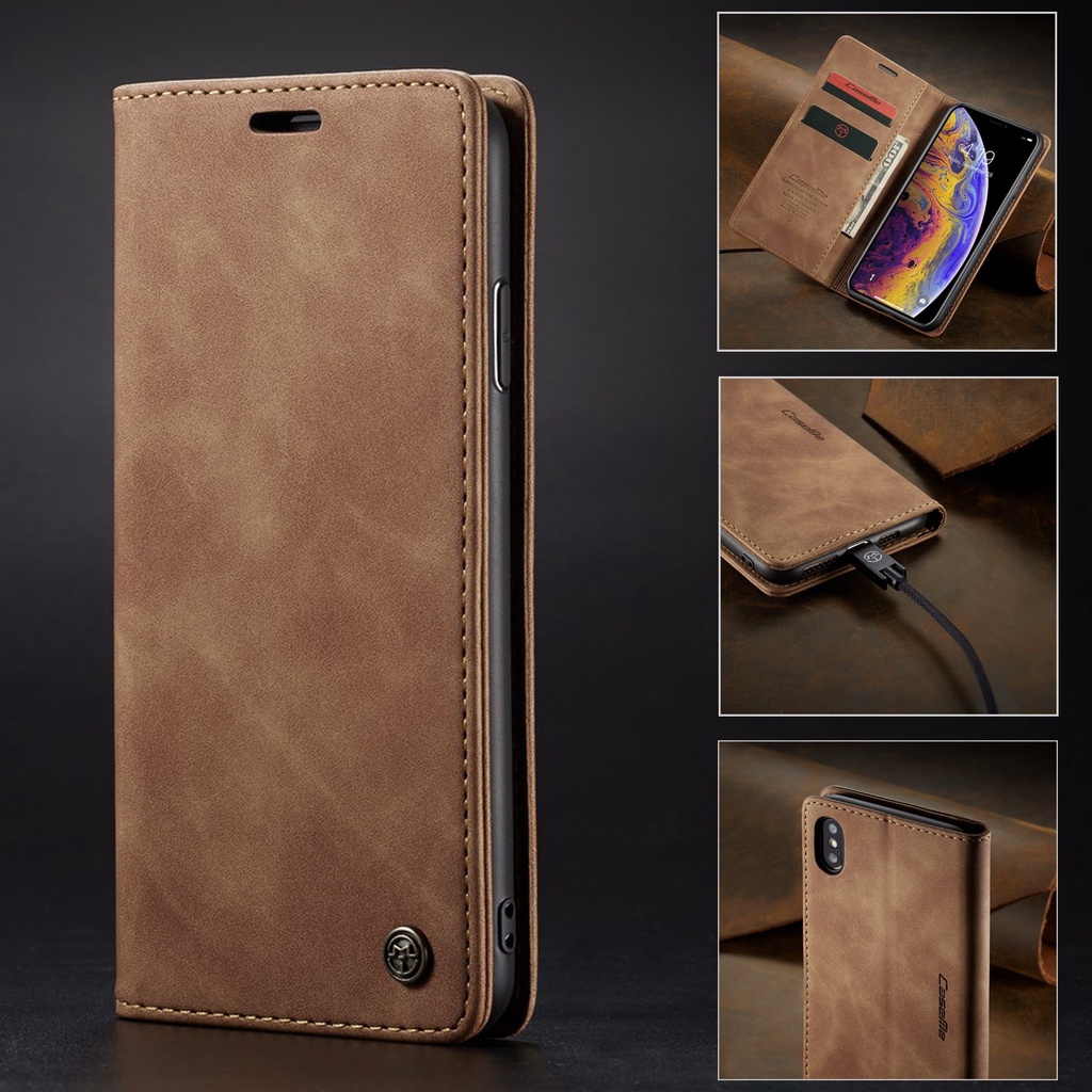 Bao da Caseme , Ốp lưng điện thoại da mềm nắp gập cho Iphone 13 12 Mini 11 Pro Max; Sam Sung NOTE 10+,NOTE20, S20