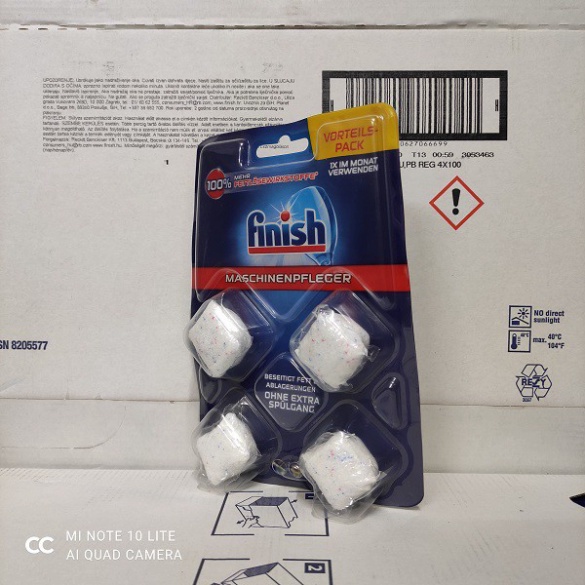Viên vệ sinh Finish dùng cho máy rửa chén bát vỉ 3 viên {chính hãng }