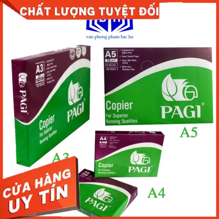 Giấy In Pagi ĐL 70 ,Khổ giấy A3-A4-A5 Giấy Đẹp Trắng Giày Dùng Cho Văn Phòng Cửa Hàng Photo In Ấn