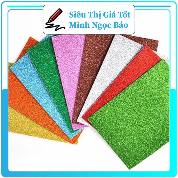 Xốp Nhũ💎SALE💎 Xốp Kim Tuyến Khổ 40*50Cm Sét 10 Tờ