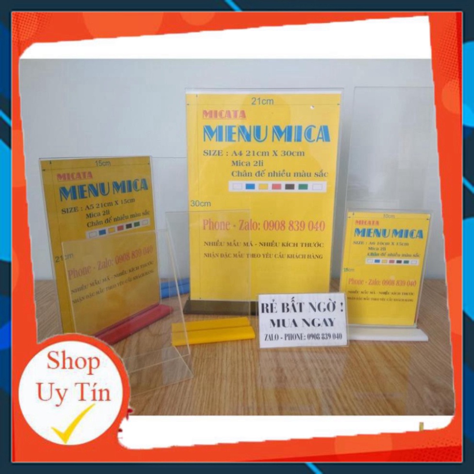 Menu Mica A6 A5 A4 Để Bàn, Kệ Menu Kẹp Tài Liệu, Mica Giá