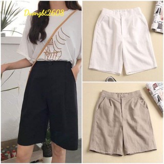 Quần ống ống nữ vải đũi cạp khoá ,quần lửng nhật chun sau lưng co giãn