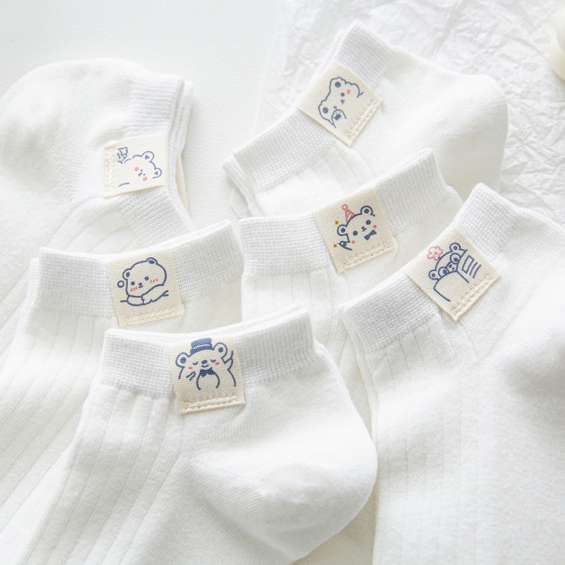 Vớ Cotton Cổ Ngắn Hình Gấu Dễ Thương Cho Nữ JP5