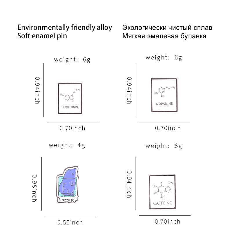 Huy hiệu cài áo QIHE JEWELRY hình cấu trúc phân tử độc đáo