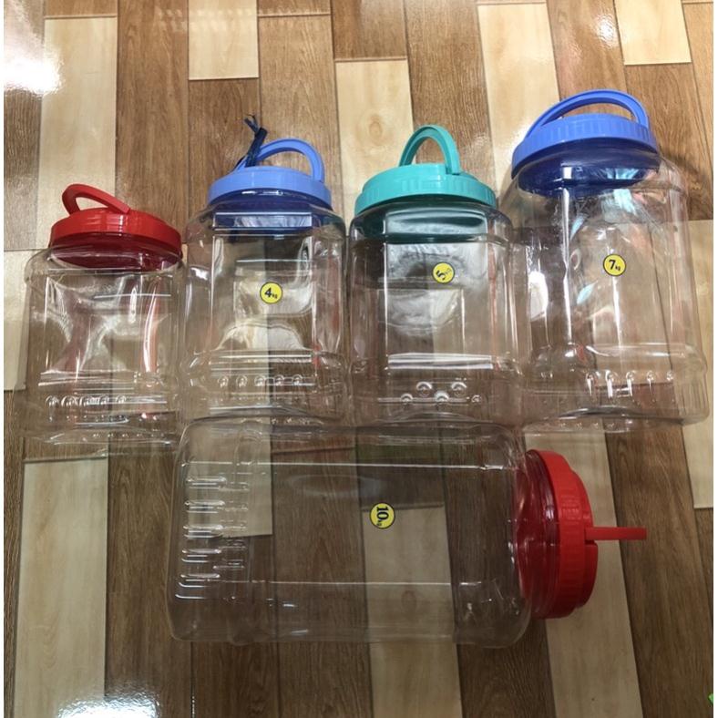 Hũ ngâm rượu bằng nhựa 3kg5 4kg 5kg 7kg 10kg đựng thực phẩm kín hơi