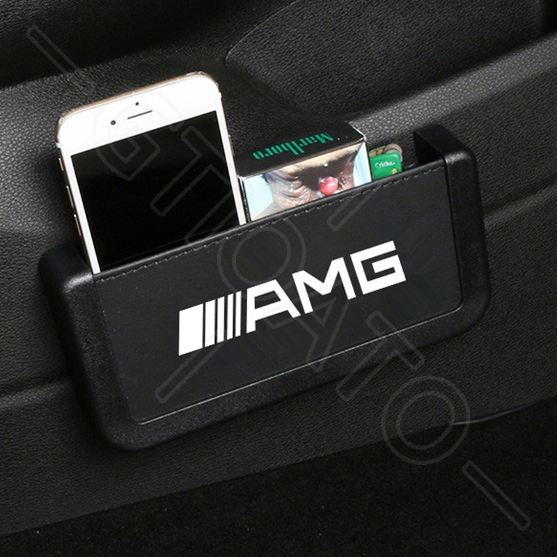 GTIOATO Cho AMG Hộp Đựng Điện Thoại Trên Oto Hộp Đựng Điện Thoại Trên Xe Túi Đựng Điện Thoại Trên Ô Tô HộP ĐựNg Đồ TrêN Ô Tô Khay ĐựNg Đồ Ô Tô Phụ Kiện Xe Hơi Cho Mercedes Benz W124 W204 C300 GLC300 W212 S500 Benz AMG W205 W203 E300 CLA AMG
