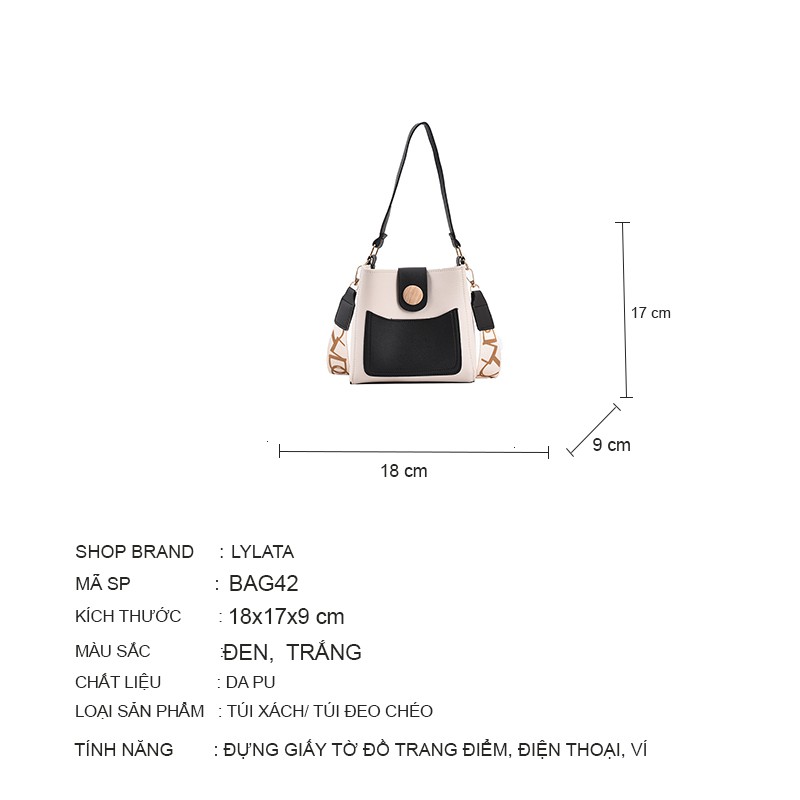 Túi đeo chéo nữ đi chơi da mềm cá tính dễ thương nhiều ngăn LYLATA BAG42
