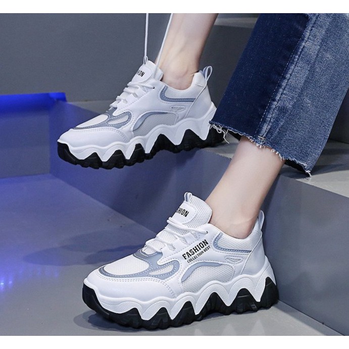 Giày sneaker nữ MS017 (trắng xám)