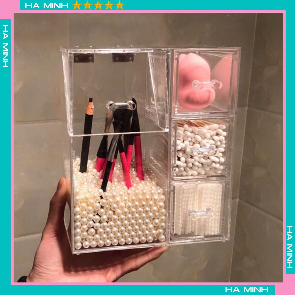 [ Có sẵn] Hộp đựng cọ size lớn kèm 3 ngăn nhỏ