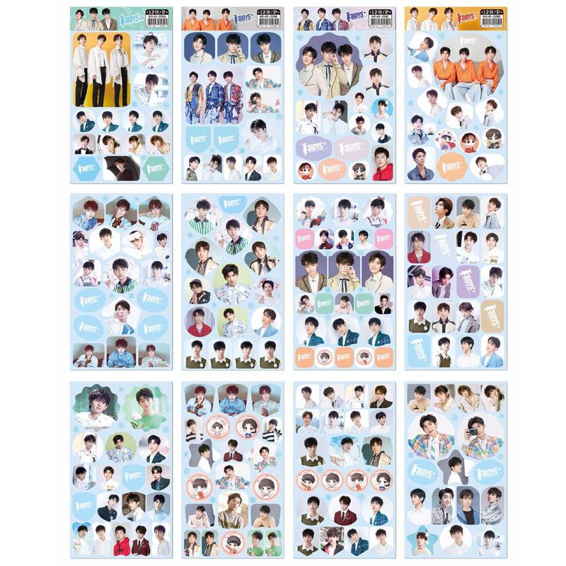 (12 tấm) Ảnh dán Sticker TFBOYS in hình idols quà tặng trang trí dễ thương