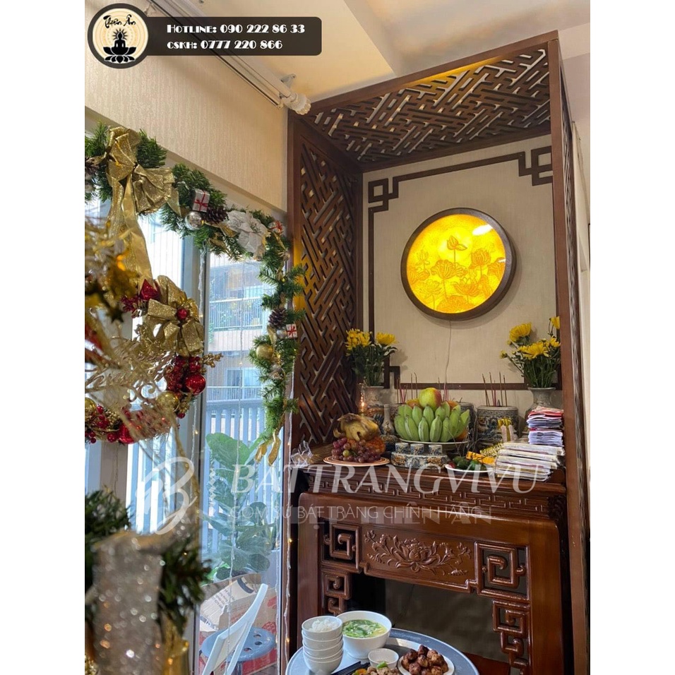Chum Nước Thờ Cúng - Rượu, Kỷ nước Thờ Cúng - rượu Hoa Sen - Rồng men rạn đắp nổi - chuẩn Bát Tràng